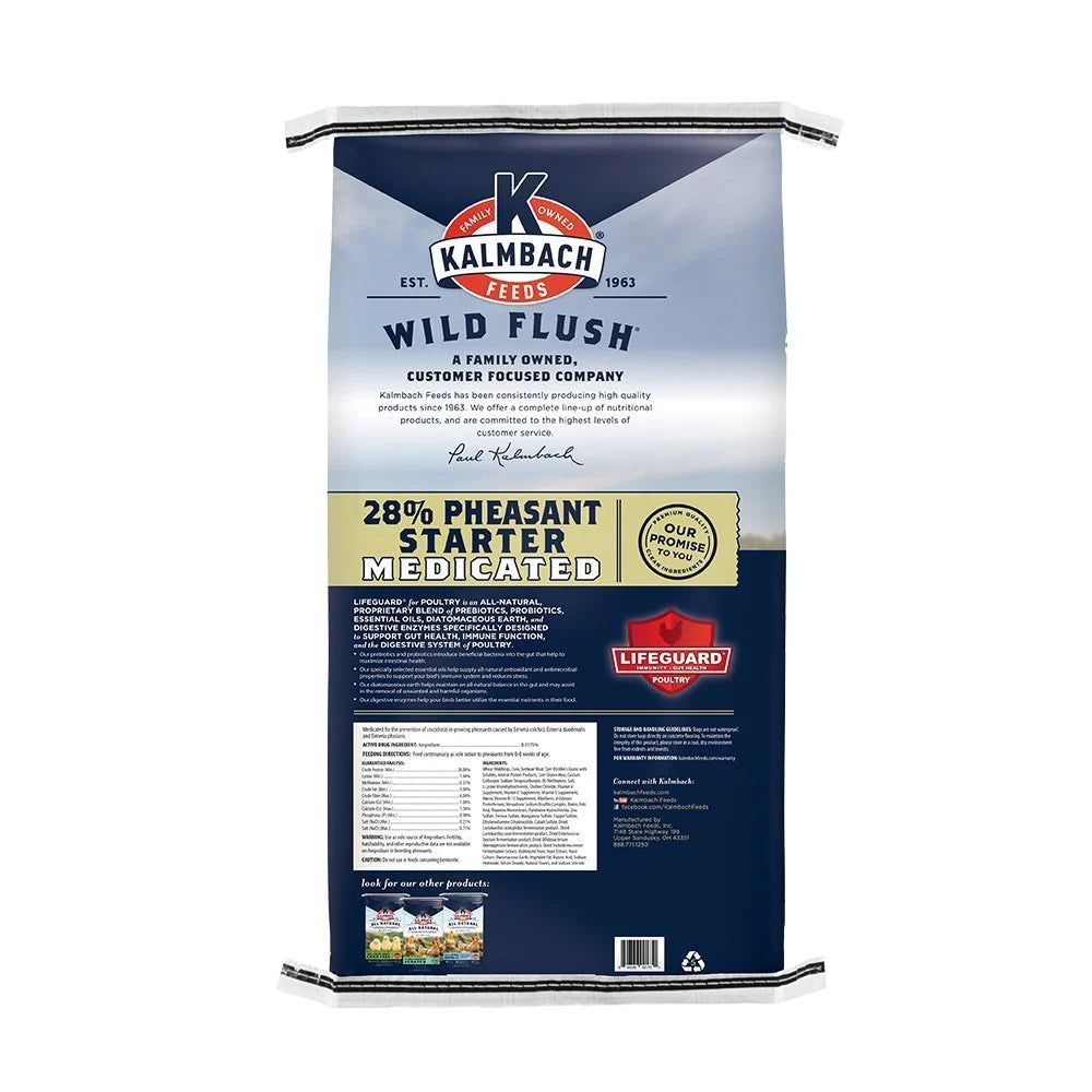 Kalmbach Feeds Wild Flush 28% Pheasant Starter Medicated Poultry Feed, 50-lb bag