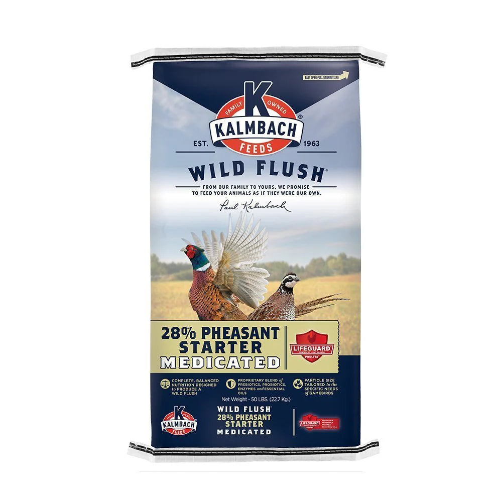Kalmbach Feeds Wild Flush 28% Pheasant Starter Medicated Poultry Feed, 50-lb bag